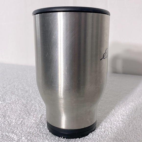 Eddie Bauer Silver Tone Metal Insulated Travel Mug With Handle - Picture 13 of 13